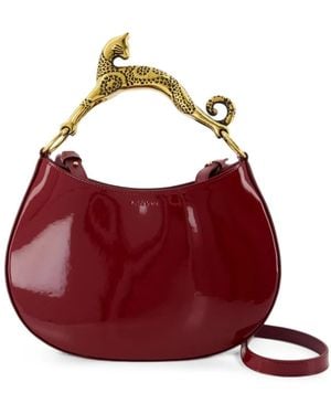 Lanvin Cat Poignée Patent Leather Crossbody Bag - Red