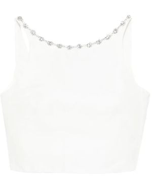 Maje Crystal-Embellished Top - White