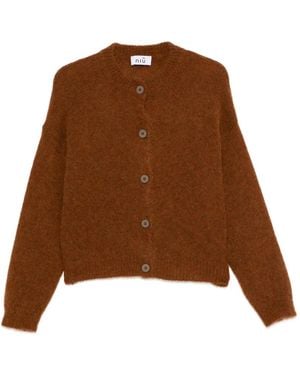 Niu Cardigan Con Bottoni - Marrone