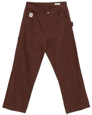 Bode Patch-Detail Pants - Brown