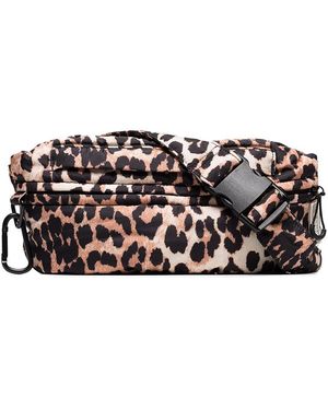 Ganni Leopard Print Belt Bag - Brown