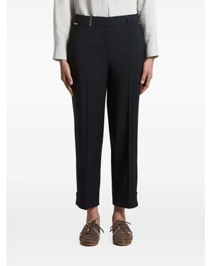 Peserico Turn-Up Tailored Trousers - Black