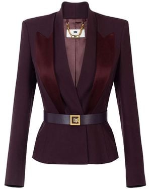 Elisabetta Franchi Crêpe Jack Met Satijnen Revers - Paars
