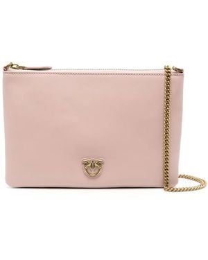 Pinko Bolso Satchel Con Placa Del Logo - Rosa
