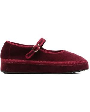 Flabelus Double Lucrecia Fluwelen Mary Jane Schoenen - Rood