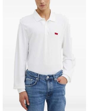 Levi's Housemark Long-Sleeved Polo Shirt - White