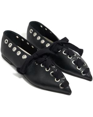 Bimba Y Lola Bailarinas con cordones - Negro