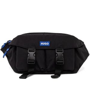 HUGO Buckle-Fastening Pocketed Belt Bag - Black