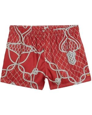Osklen Rope-Net Print Swim Shorts - Red