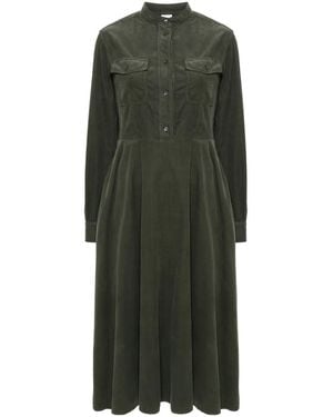 Aspesi Corduroy Midi Dress - Green