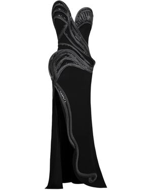 Gaby Charbachy Strapless Sequin-Embellished Gown - Black