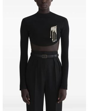 Mugler Cropped Top - Black