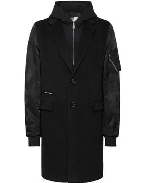 Philipp Plein Manteau Gianni À Motif Camouflage - Noir