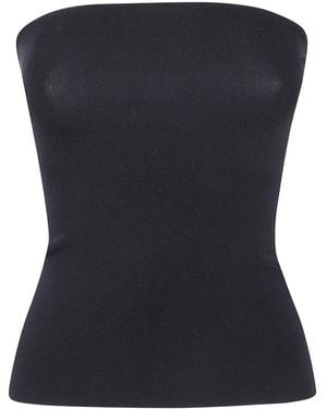 Entire studios Ribbed-Knit Strapless Top - Blue