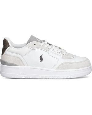 Polo Ralph Lauren Panelled Logo-Embroidered Trainers - White