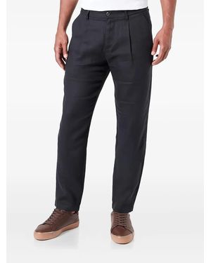 Marc O' Polo Dart-Detail Linen Trousers - Blue