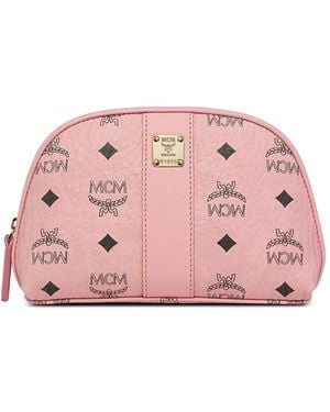 MCM Aren Kosmetiktasche Aus Monogramm-Canvas - Pink