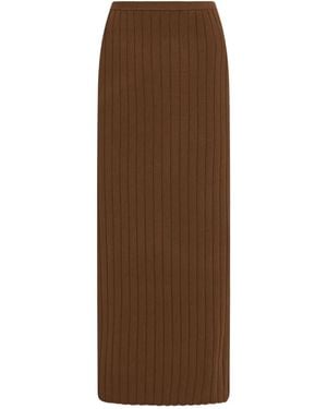 Rosetta Getty Gerippter Midirock - Braun