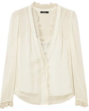 Twinset Georgette Blouse With Lace - White