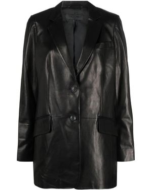Rag & Bone レザーシングルジャケット - ブラック