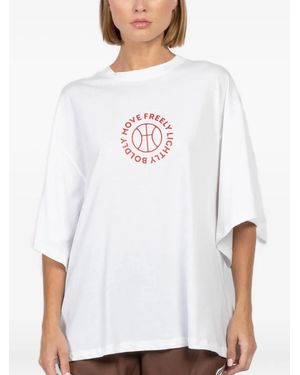 FREEDÉR Basketball-Print T-Shirt - White