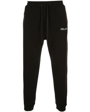 Delantic Logo Verlour-Lined Burrr Sweatpants" Trackpants - Black