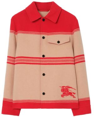 Burberry Striped Wool Nylon Jacket - Red