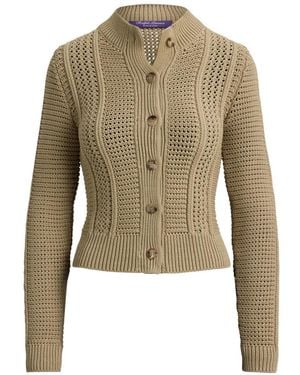 Ralph Lauren Mock-Neck Cardigan - Natural