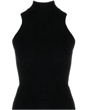 Patou High-Neck Knitted Top - Black