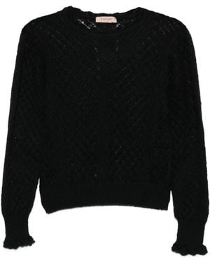 Twinset Pull À Poignets Volantés - Black