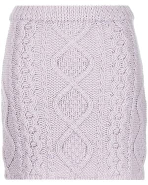 ROKH Cable-Knit Mid-Ride Skirt - Purple