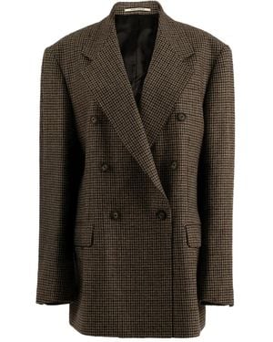 Tagliatore Doppelreihiger Loreley Blazer mit Hahnentrittmuster - Schwarz