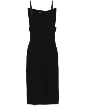 Sportmax Asymmetric Midi Dress - Black