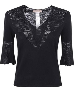 Twinset ポインテールディテール Tシャツ - ブラック