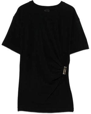 Pinko Camiseta Drapeada Con Hebilla - Negro