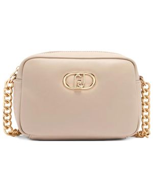 Liu Jo Medim Lapuffy Logo-Plaque Chain-Strap Cross Body Bag - Natural