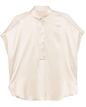 Brunello Cucinelli Short-Sleeve Shirt - White