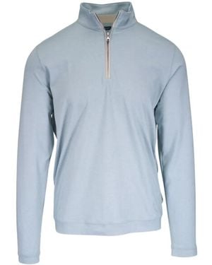 Peter Millar Albatross Quarter-Zip Polo Shirt - Blue