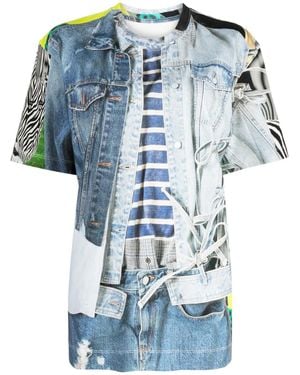 JNBY Graphic-Print Cotton T-Shirt - Blue