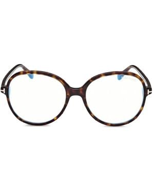 Tom Ford Brille Mit Rundem Gestell - Schwarz