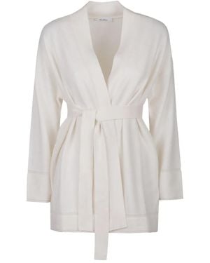 Max Mara Belted cashmere cardi-coat - Blanco