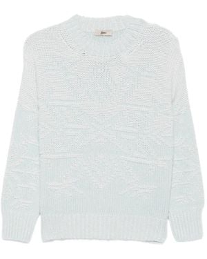 Herno Intarsia-Knit Crew-Neck Sweater - White