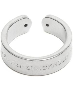 Acne Studios Logo-debossed cut-out ring - Weiß