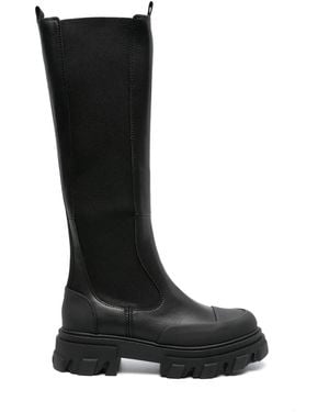 Ganni Stitched High Chelsea Boot - Black