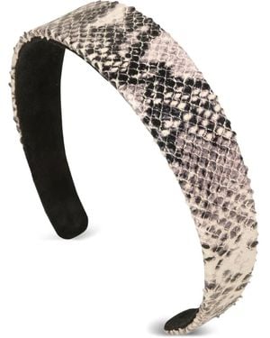 Jennifer Behr Cruz Snakeskin-Embossed Headband - Natural