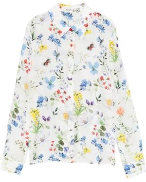 Alice + Olivia Willa Floral Blouse - White