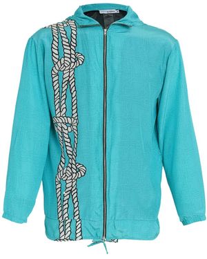 Amir Slama Jacke Mit Grafischem Print - Blau
