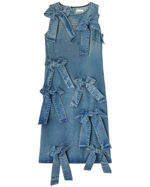 Ganni Light Rigid Denim Dress - Blue