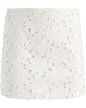 Alice + Olivia Riley Broderie-Anglaise Skirt - White
