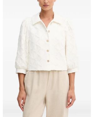Joseph Ribkoff Textured Diamond-Pattern Jacket - White
